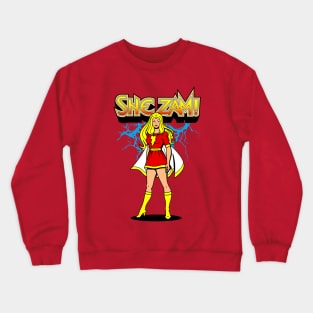 Female Superhero Mashup Girl Power 80's Retro Cartoon Crewneck Sweatshirt